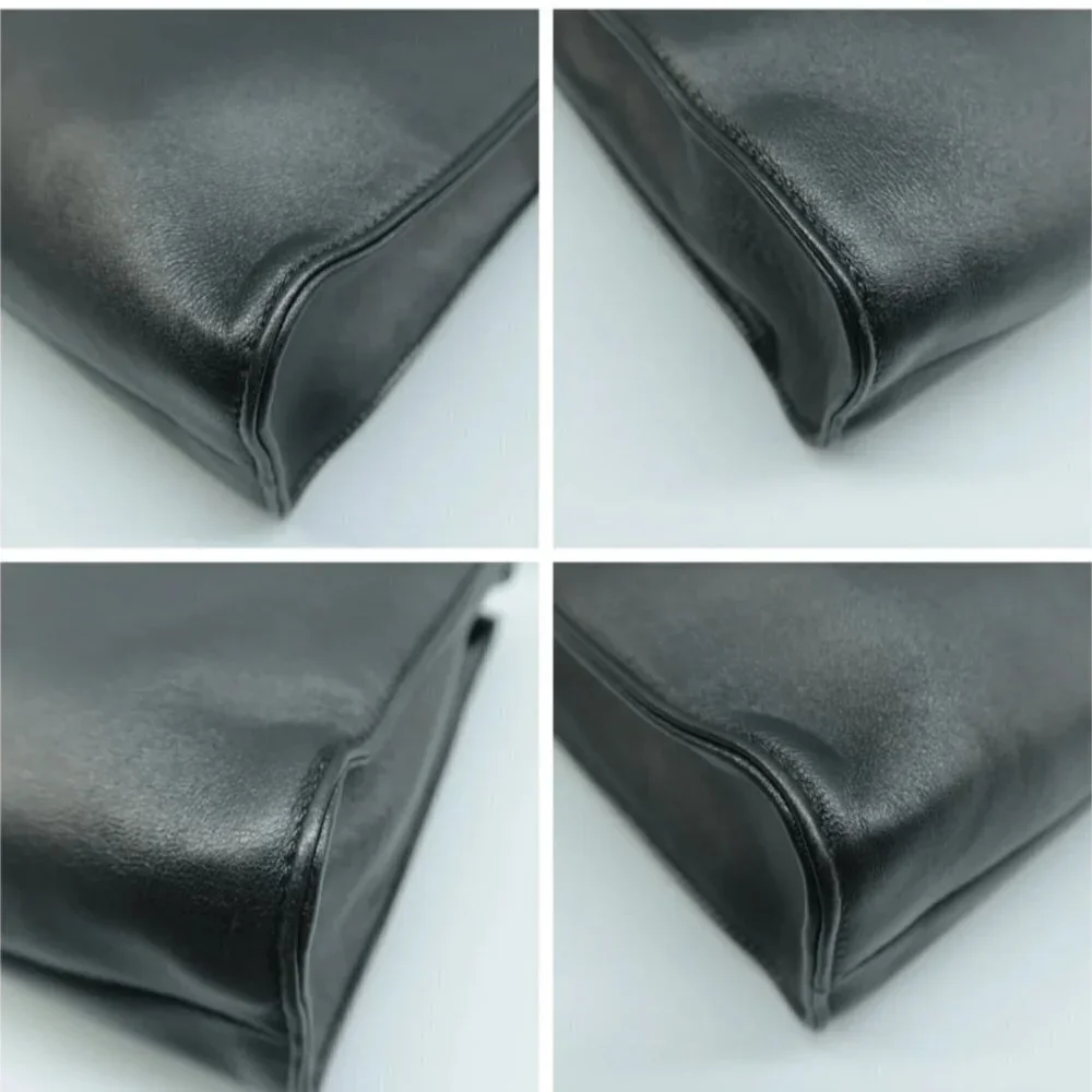 Authentic Prada Black Triangle Leather Satchel Bag